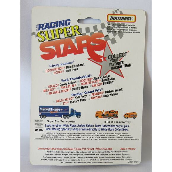Vintage MATCHBOX Racing Super Stars *NEW* Quaker State Bodine #26 1992 Die Cast - Picture 4 of 7